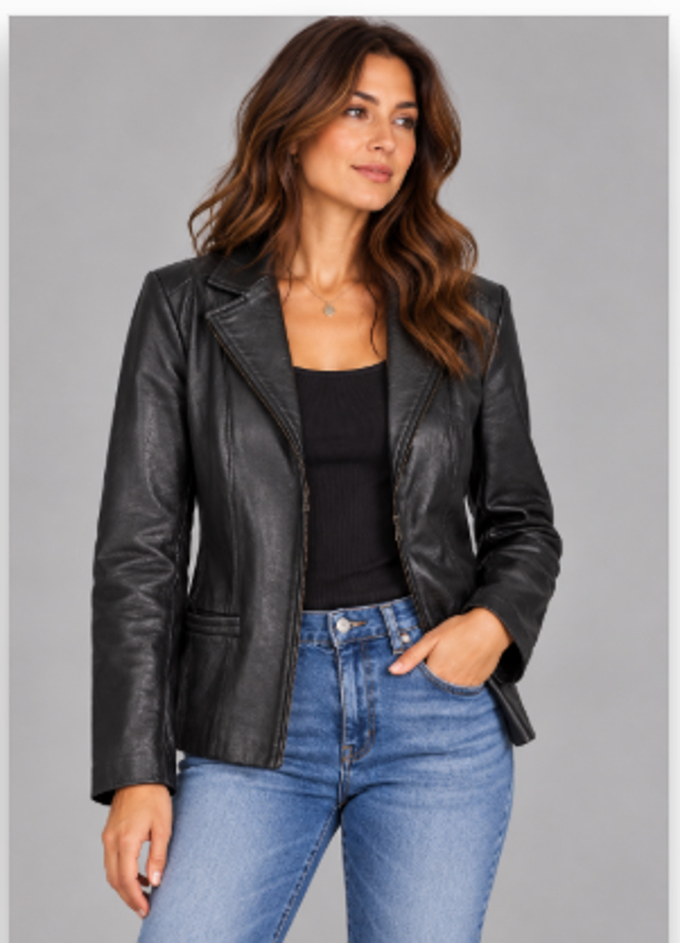 RC Comstock Expedition Women’s Black Leather Jacket Size Small
